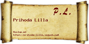 Prihoda Lilla névjegykártya